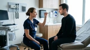 Chiropractor treating a patient’s neck after a car accident