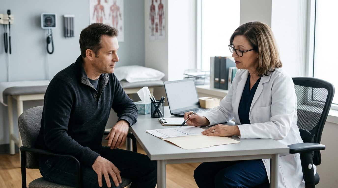 Workers’ compensation claim paperwork and a work-status form